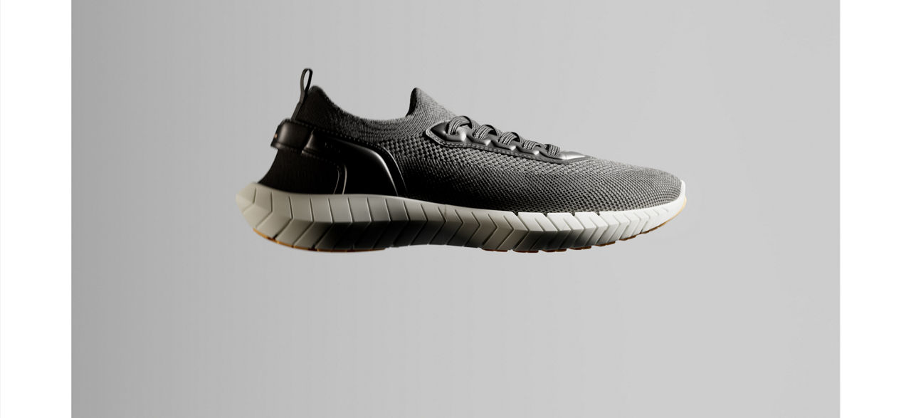 Video of the new BOSS Performance Motion Sneaker in grey, showing the flexibility of the sneaker