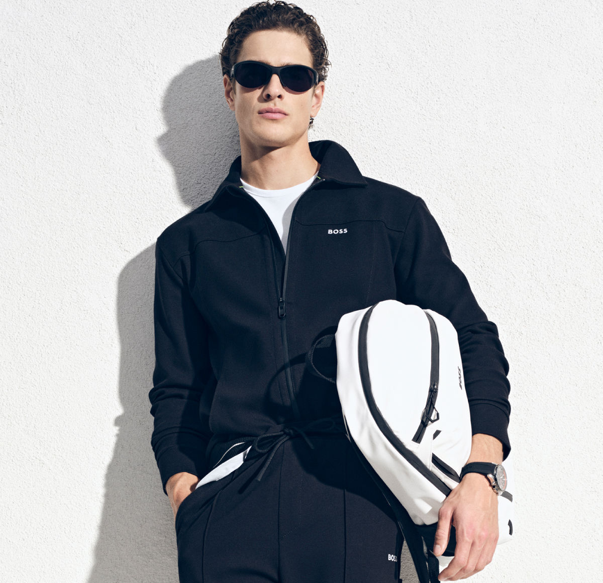 two outfits out off the elevated athleisure collection by boss