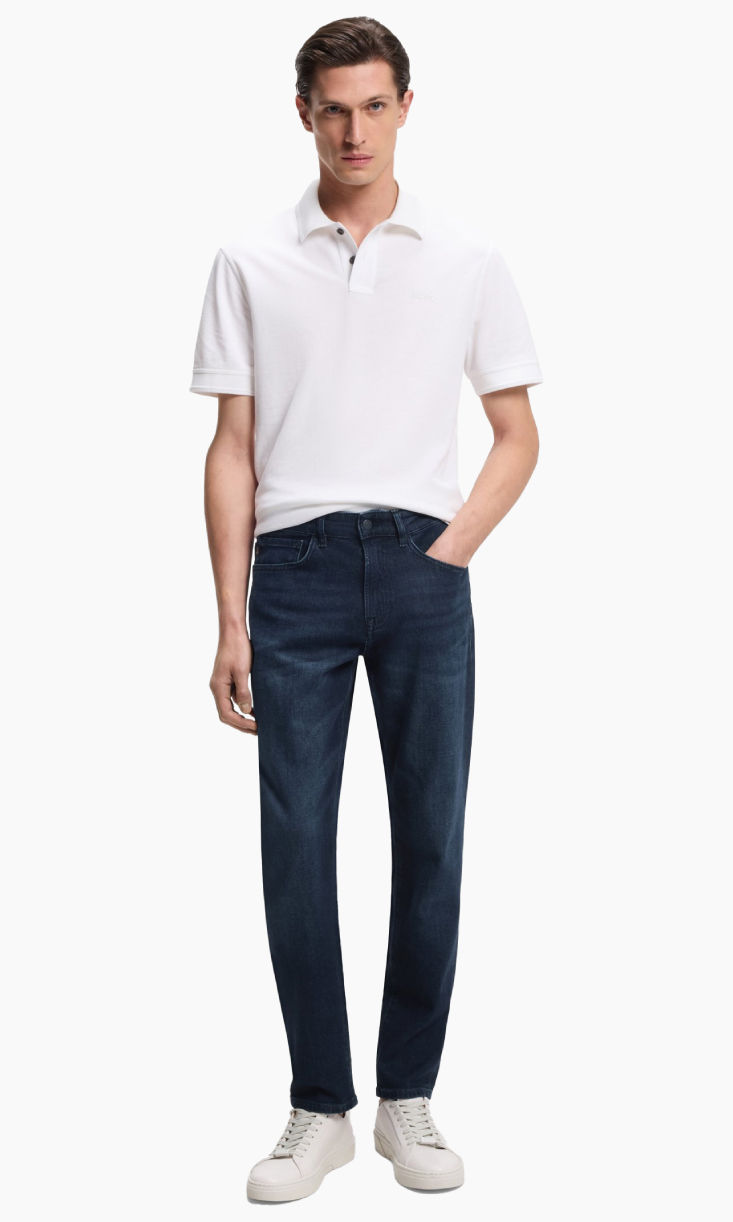 Shop HUGO BOSS tapered fit jeans