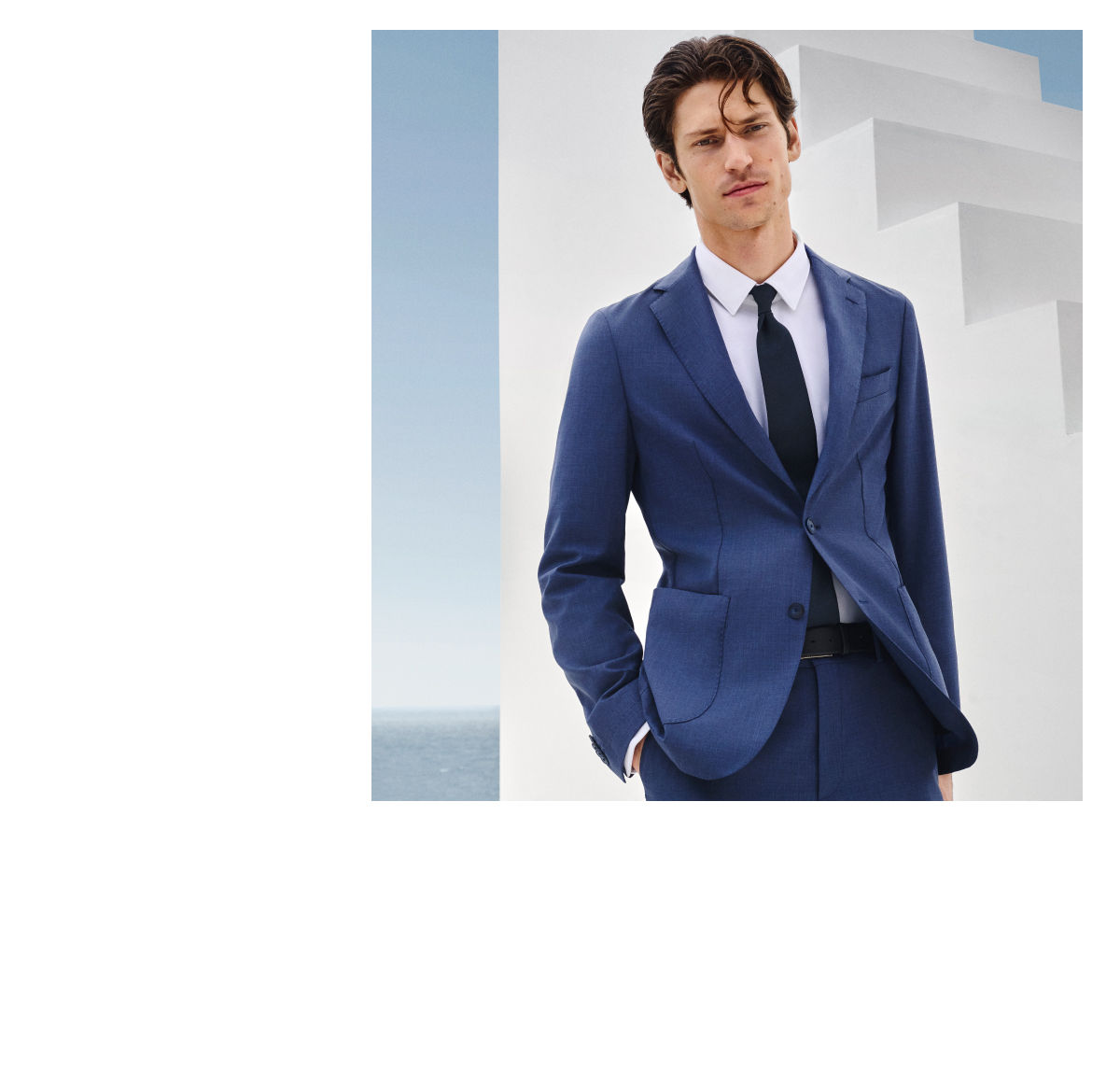 male model in the new BOSS Performance super Lightweight machine washable suit