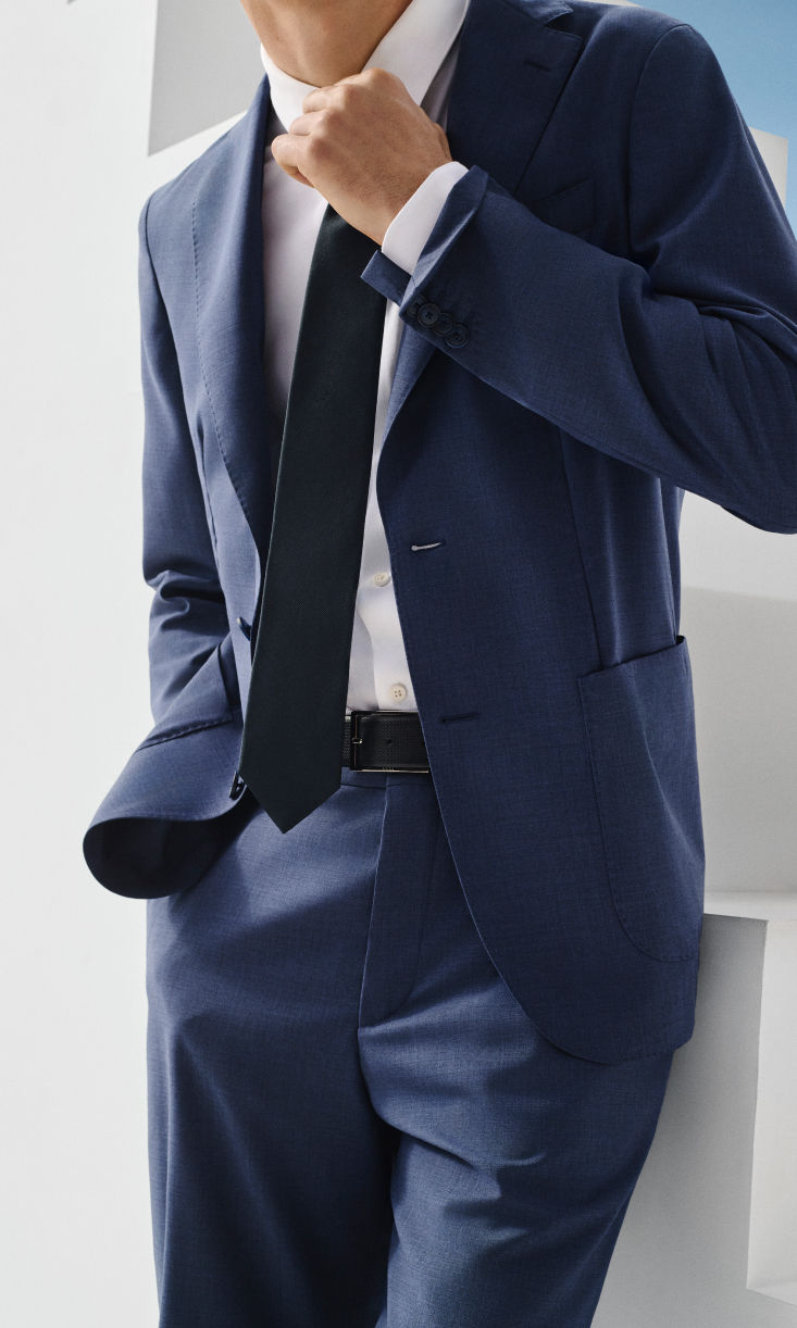 male model in the new BOSS Performance super Lightweight suit