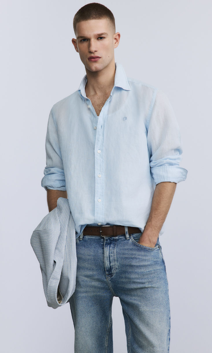 Selection of linen shirts for men by BOSS