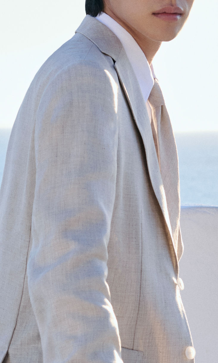 Selection of linen suits for men by BOSS