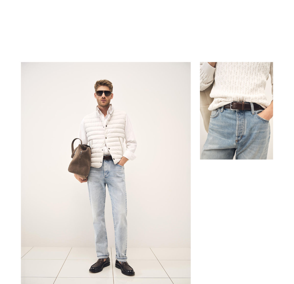 A model wearing a slim fit jean