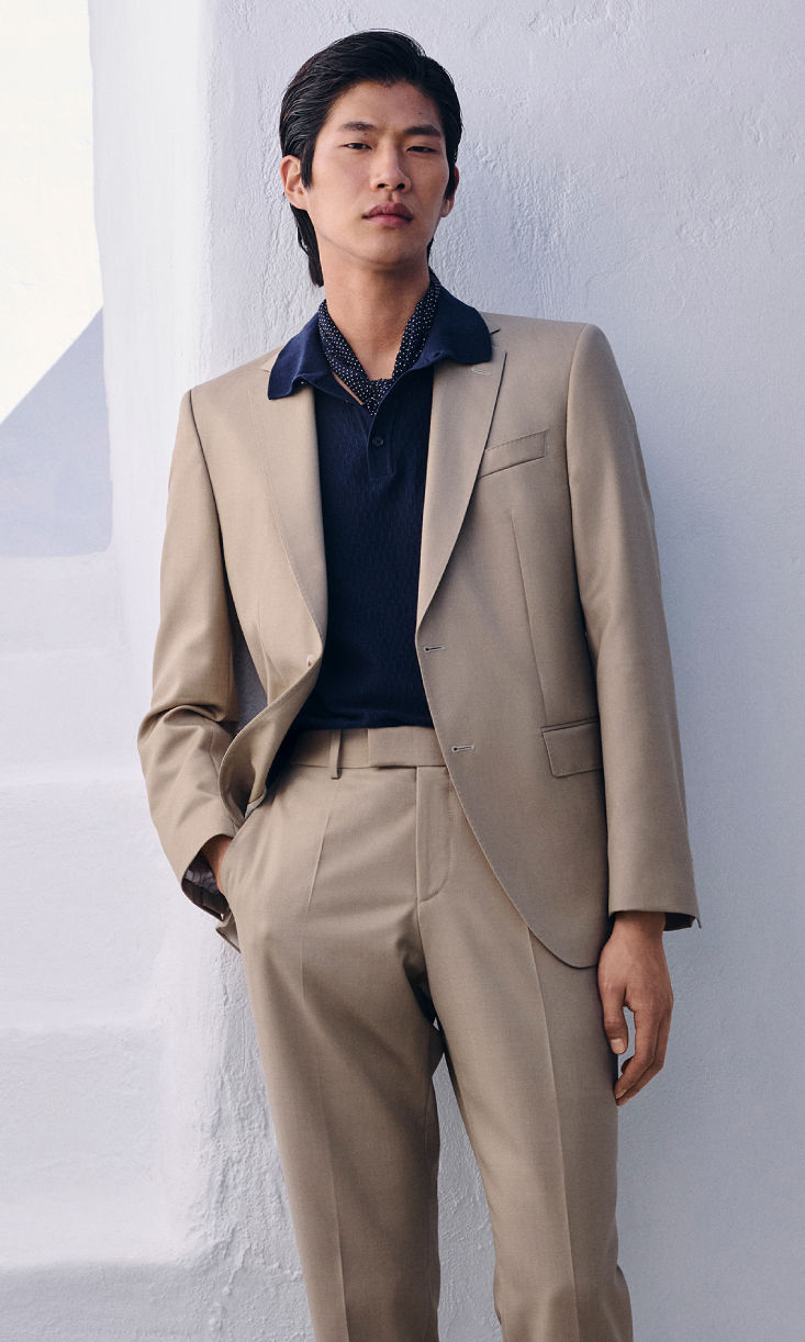 Selection of linen suits for men by BOSS