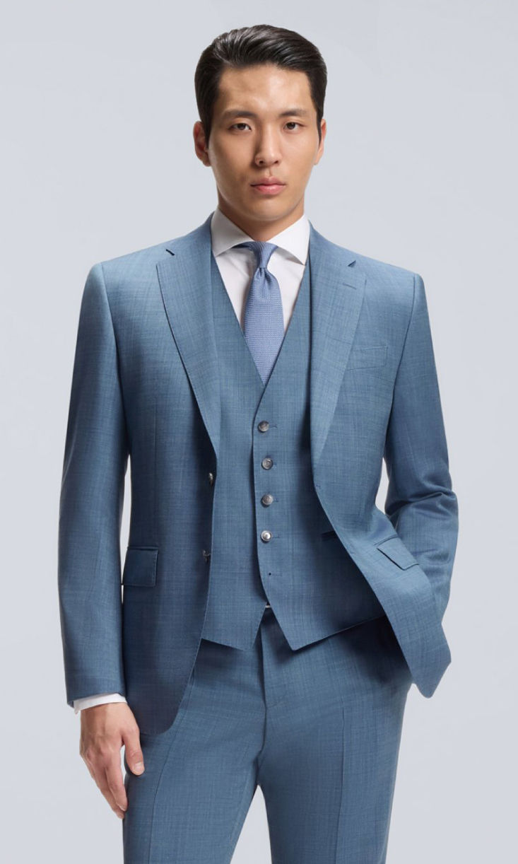 Selection of three-piece suits for men