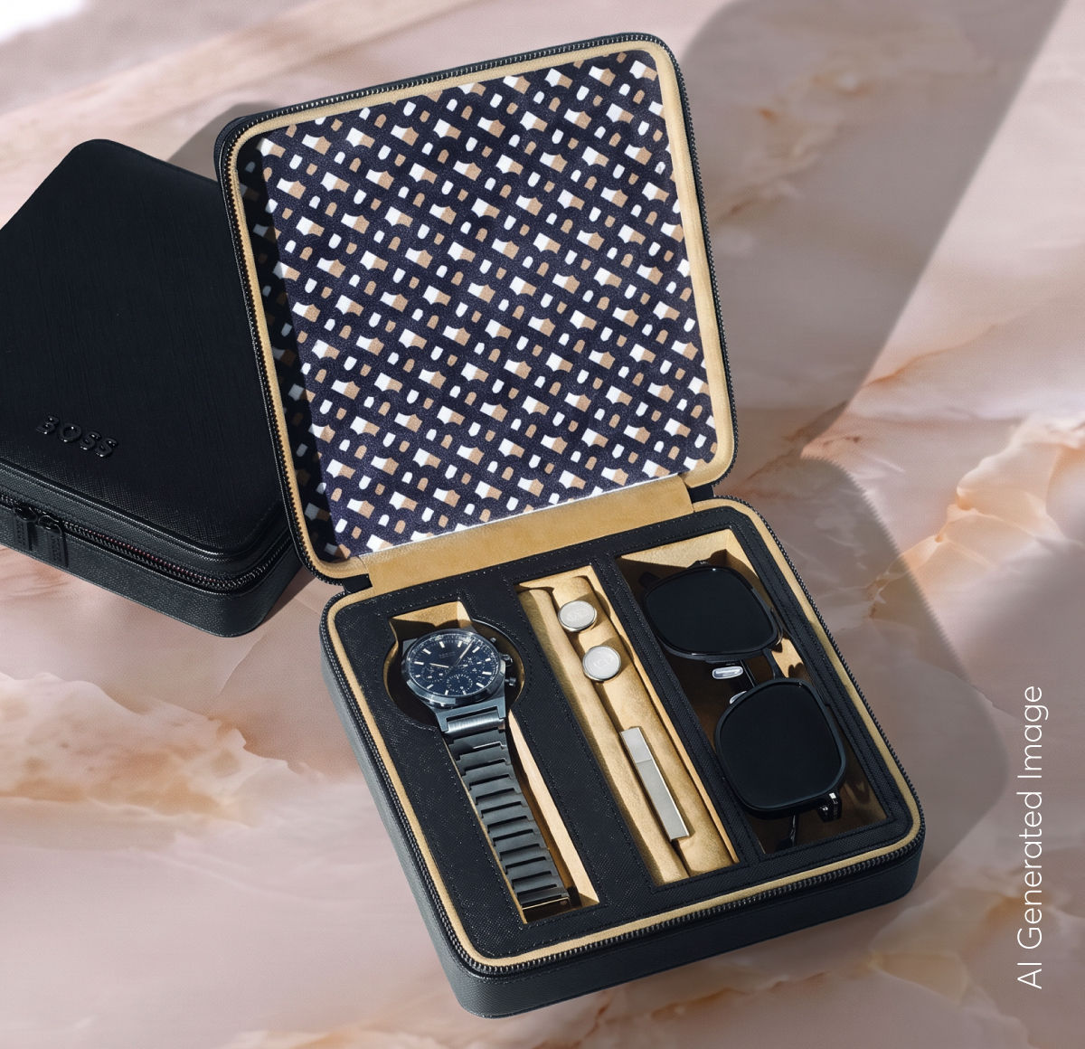 Erhalte ein Accessoire-Etui von HUGO BOSS