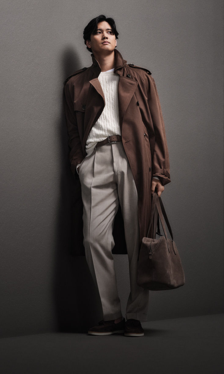 Shohei Ohtani wearing BOSS fall/winter collection for men