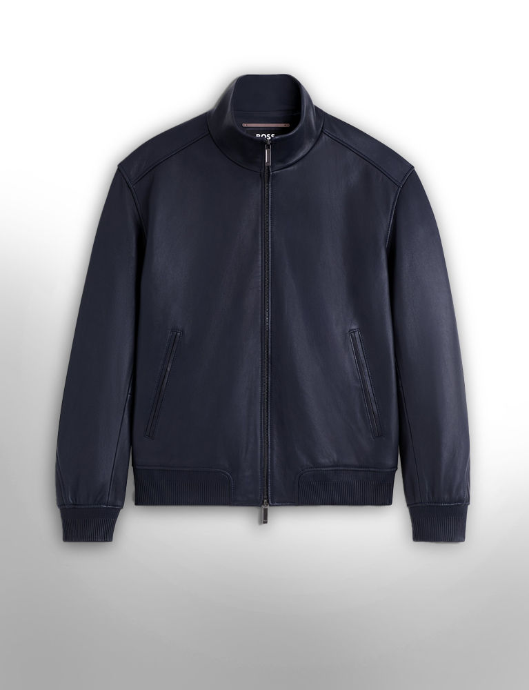 Leather jacket for men from the BOSS x Aston Martin collection