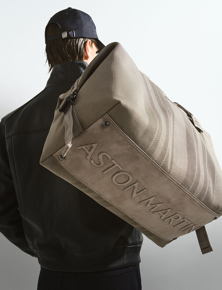 Spacious holdall bag for men from the BOSS x Aston Martin collection