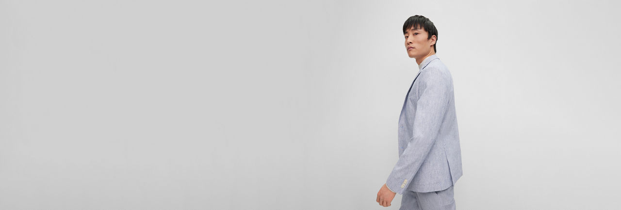 Light blue summer suit for Men by BOSS