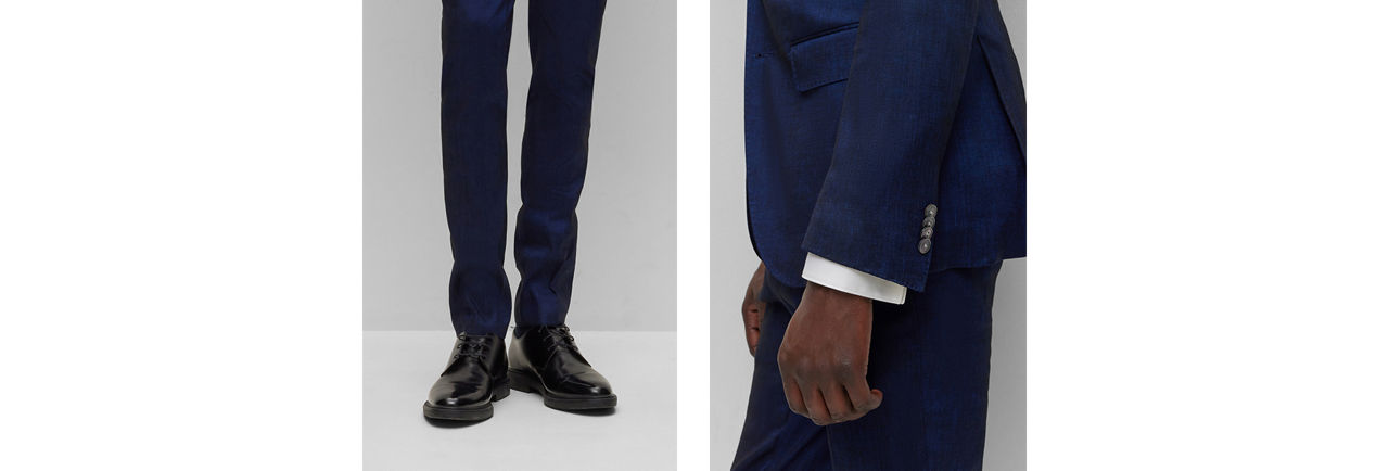 Black business shoes and dark blue suit by BOSS
