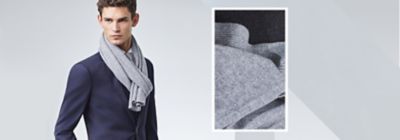 hugo boss grey scarf