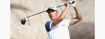 Golf professional Dominic Foos dressed in BOSS