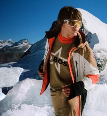 man wearing BOSS ski collection
