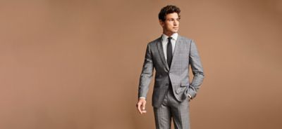 navy blue double breasted pinstripe suit