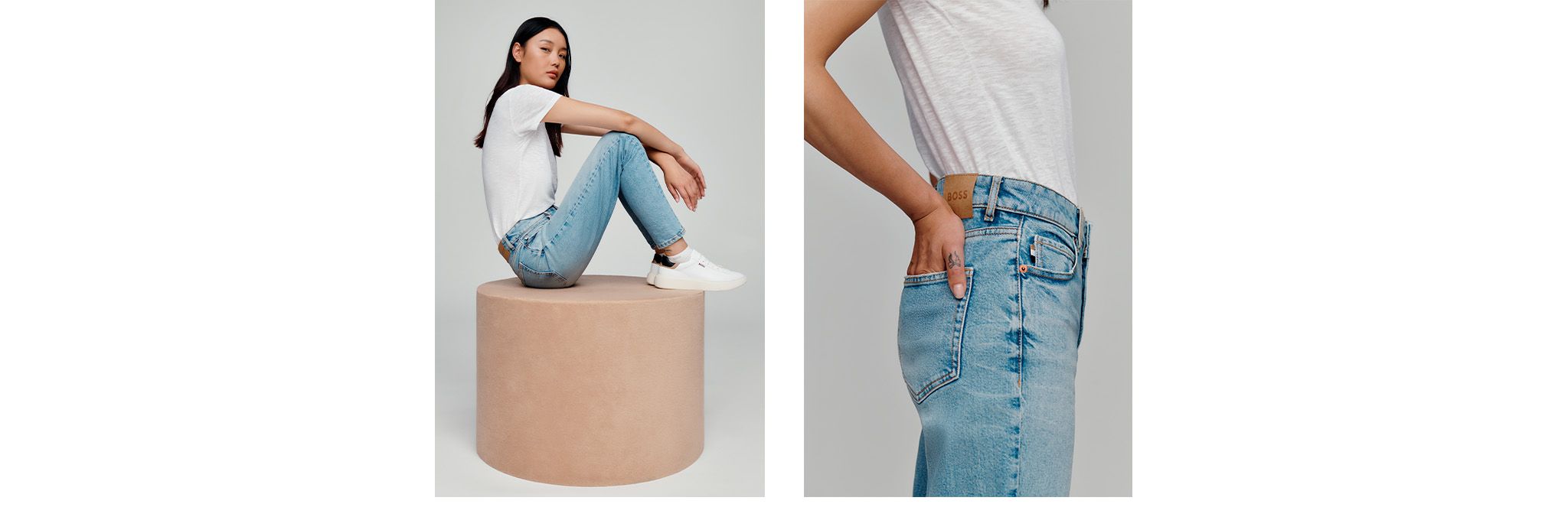 Voncos Summer Pants Women- Relaxed Fit Plus Size Fashion Solid Wide-Leg  Versatile Boot Cut Jeans Long pants 