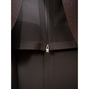 close up of mesh jersey jacket 