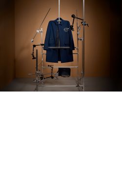 Laydown Image of packable blue coat 