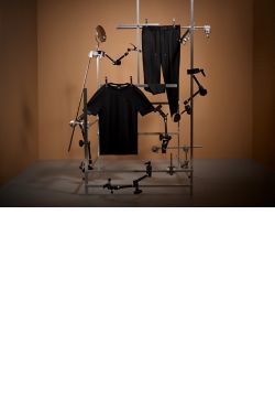 Laydown image of suit trousers and t-shirt