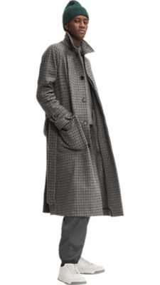 mens patterned overcoat