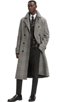 mens patterned overcoat