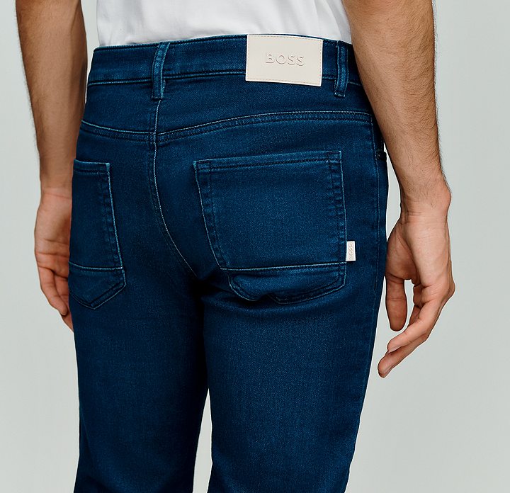 BOSS by HUGO BOSS Denim Straight Jeans in het Blauw voor heren Heren Kleding voor voor Jeans voor Slim jeans 