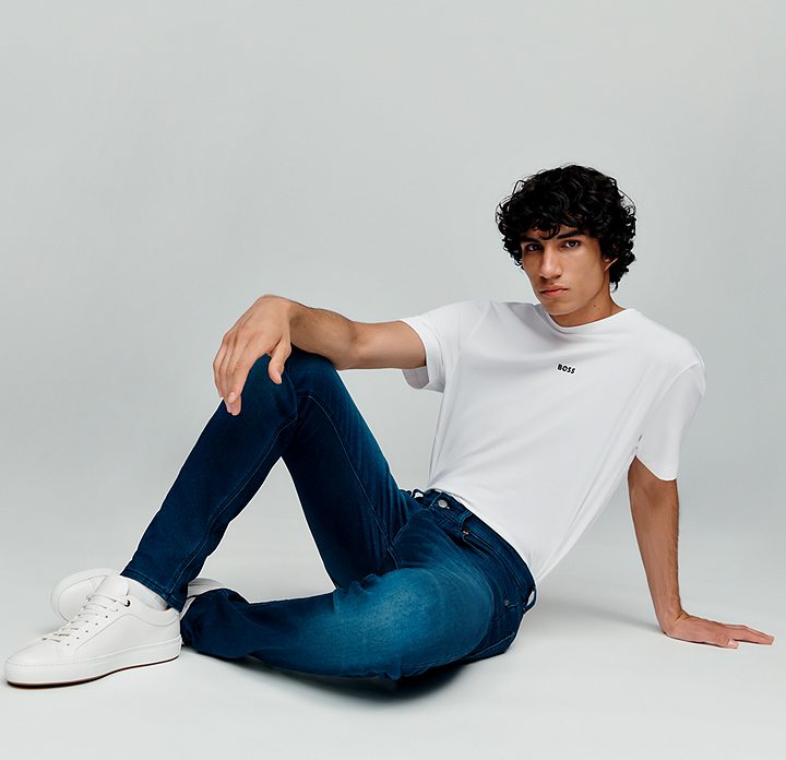 Heren Kleding voor voor Jeans voor Jeans met rechte pijp BOSS by HUGO BOSS Regular-fit Jeans Van Grijs Comfortabel Stretchdenim in het Grijs voor heren 