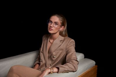 womens model wearing optical glasses in metal quality from FW21 collection 