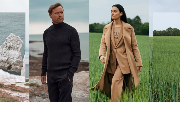 HUGO BOSS introduces new pieces crafted from responsible fabrics including organic cotton and recycled polyester.