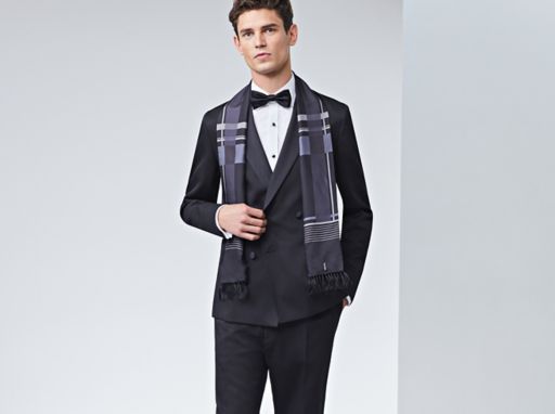 BOSS tuxedo, scarf and bow tie