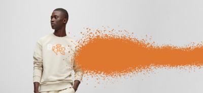 BOSS Limited Edition Graffiti collection black and white sweater with graffiti displayed