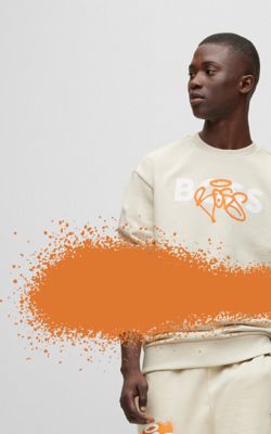 BOSS Limited Edition Graffiti collection black and white sweater with graffiti displayed