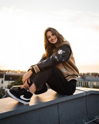 Influencer on Instagram wearing a HUGO print jacket